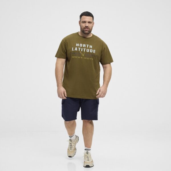 North latitude t-shirt med print army grøn - Billede 4