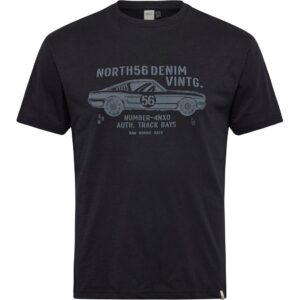 North 56°4 t-shirt med print sort TALL