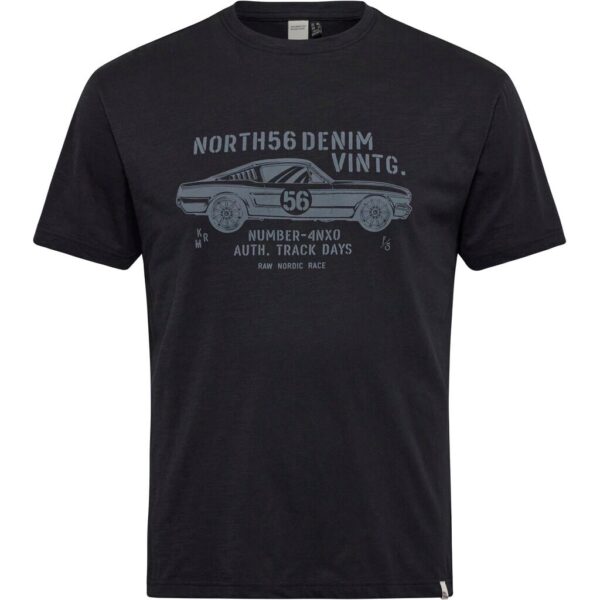 North 56°4 t-shirt med print sort TALL