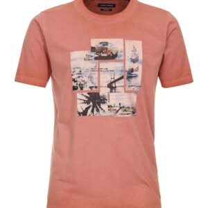 Casa Moda ensfarvet t-shirt med vw boble på brystet bagt ler