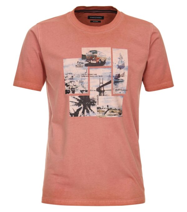 Casa Moda ensfarvet t-shirt med vw boble på brystet bagt ler