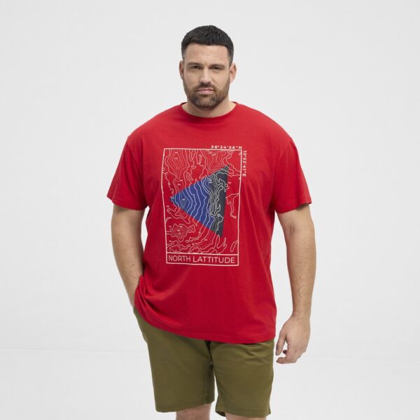 North latitude t-shirt med print rød - Billede 5