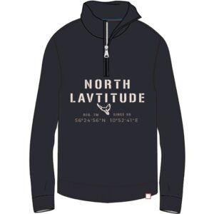 North latitude sweat med kort lynlås, med brodering nat blå TALL