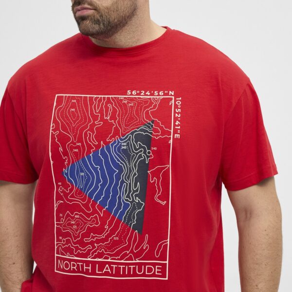 North latitude t-shirt med print rød - Billede 2