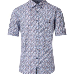 Casa Moda casual fit skjorte kort ærmer med sommer mønster blå