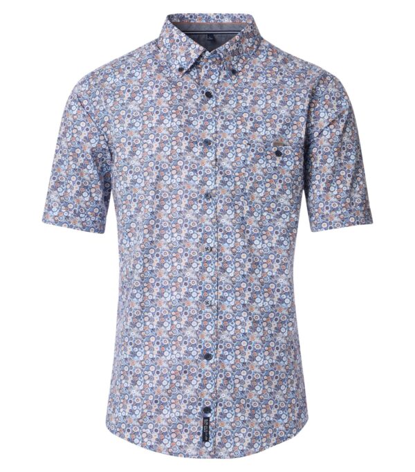 Casa Moda casual fit skjorte kort ærmer med sommer mønster blå
