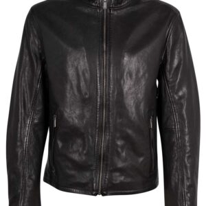Mauritius skindjakke i lam biker model sort