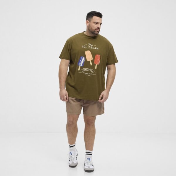 North latitude t-shirt printed ispind army grøn - Billede 4