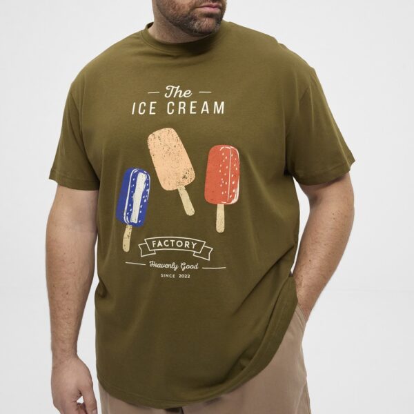 North latitude t-shirt printed ispind army grøn - Billede 3
