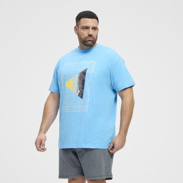 North latitude t-shirt med print turkis – Bild 2