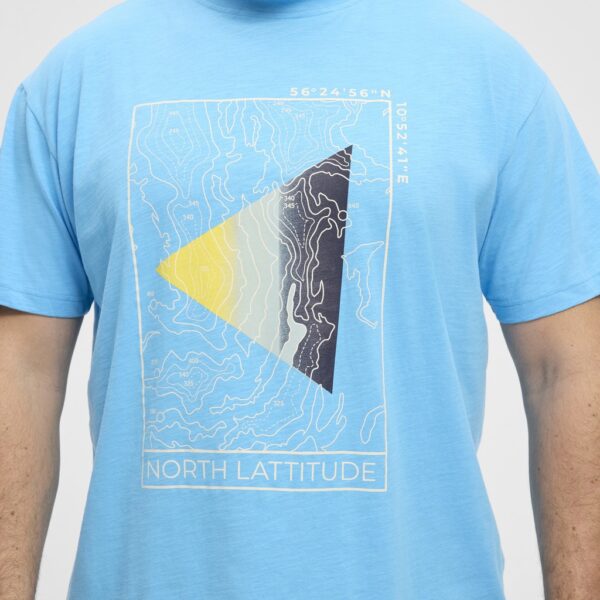 North latitude t-shirt med print turkis – Bild 4