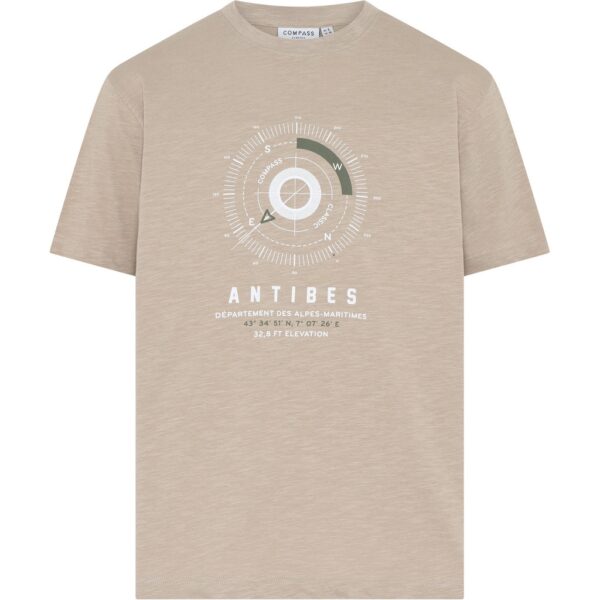 Compass Classic t-shirt med print sand