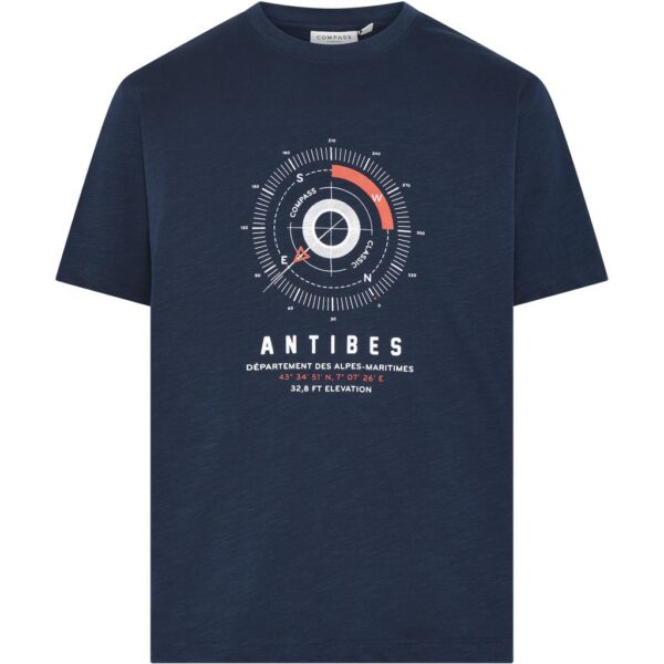 Compass Classic t-shirt med print marine blå