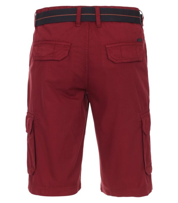 Casa Moda cargo shorts med lommer på siden og bælte mørk rød - Billede 2