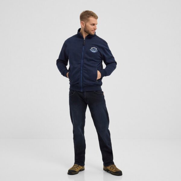 North 56°4 sweat cardigan Marine blå – Bild 4