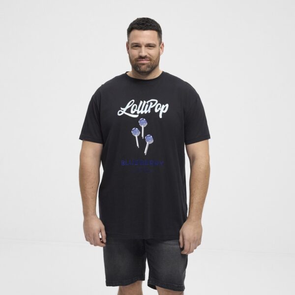 North latitude t-shirt printed sort - Billede 2