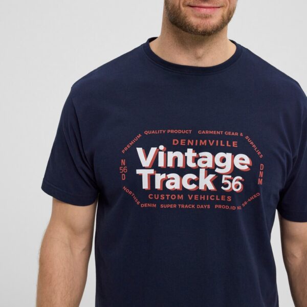 North 56°4 t-shirt med print marine blå – Bild 2