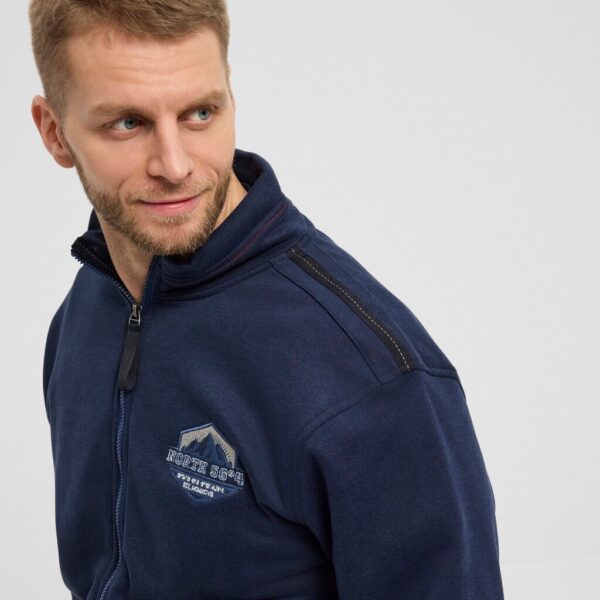 North 56°4 sweat cardigan Marine blå – Bild 5