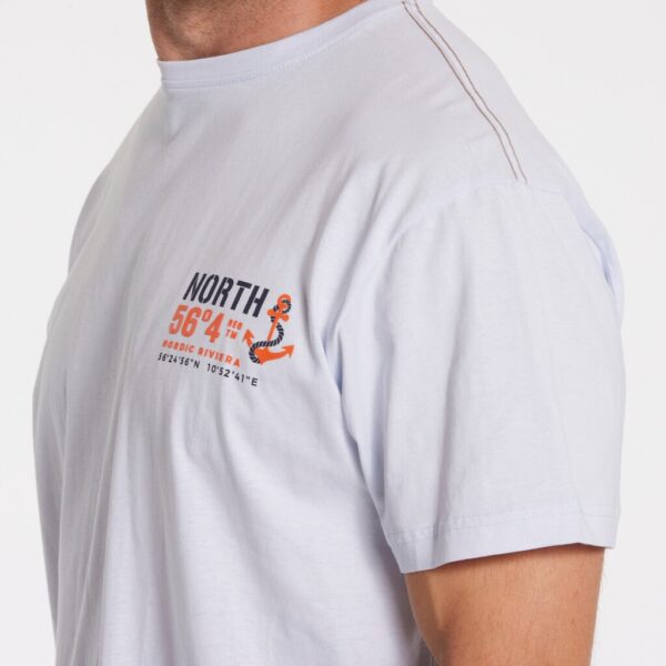 North 56°4 t-shirt med lille print lys blå – Bild 3