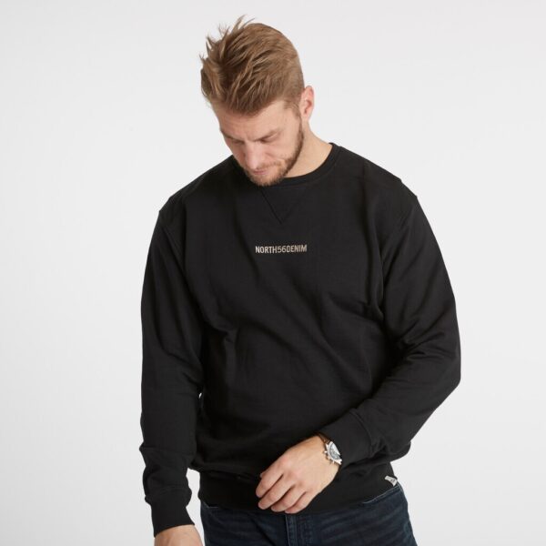 North 56denim / north 56°4 sweatshirt med brodering sort – Bild 3