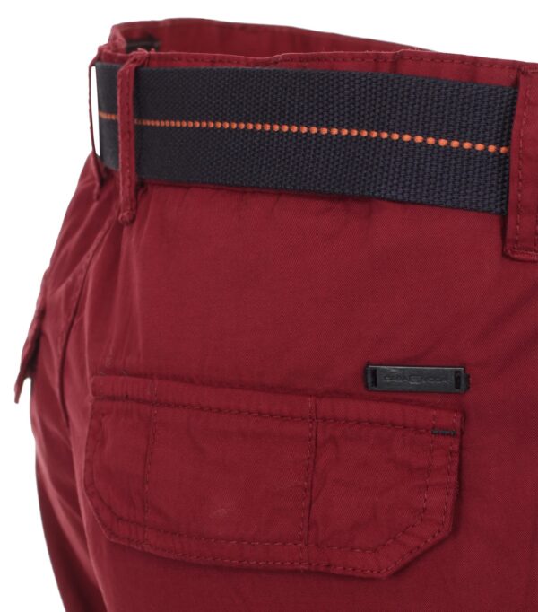 Casa Moda cargo shorts med lommer på siden og bælte mørk rød - Billede 4