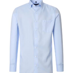 Casa Moda comfort fit skjorte lange ærmer lys blå og button down og i Oxford