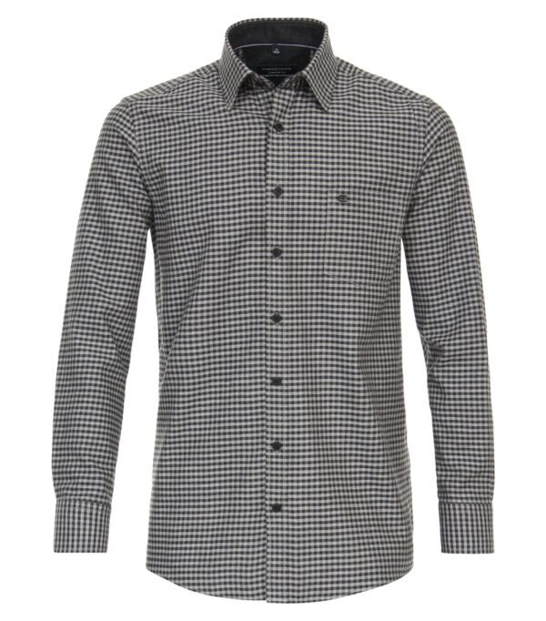 Casa Moda flannel skjorter I comfort fit grå sort ternet