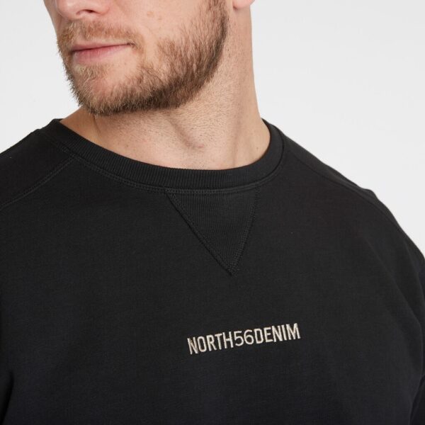 North 56denim / north 56°4 sweatshirt med brodering sort – Bild 4