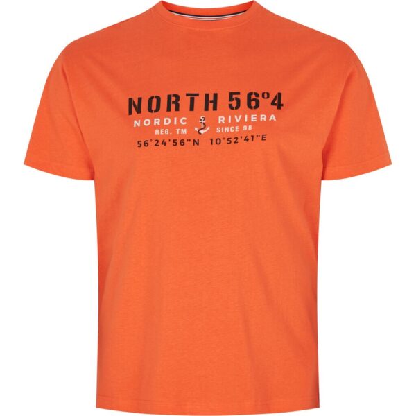 North 56°4 t-shirt med print på brystet orange
