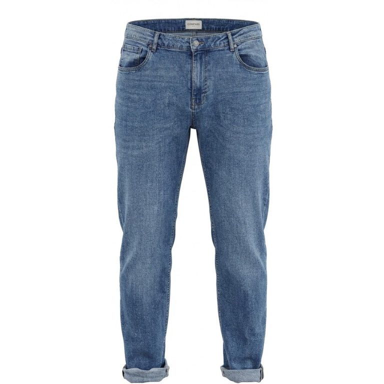 Lyseblå slidte jeans model Genova 2 til store mænd fra Athletes Collective