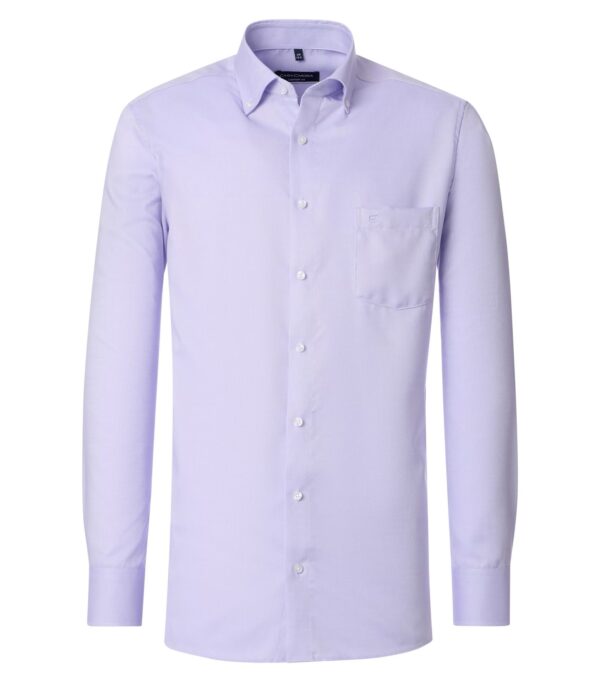 Casa Moda comfort fit skjorte lange ærmer lys lilla og button down og i Oxford