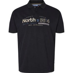North 56°4 polo med brodering Sort TALL