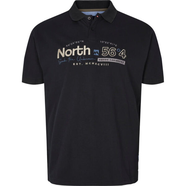 North 56°4 polo med brodering Sort TALL