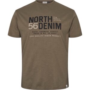 North 56°4 t-shirt med print oliven TALL