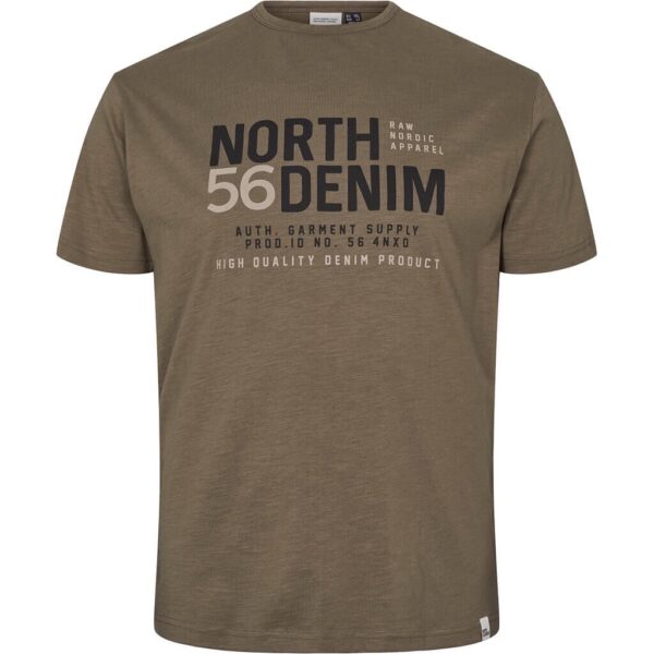 North 56°4 t-shirt med print oliven TALL