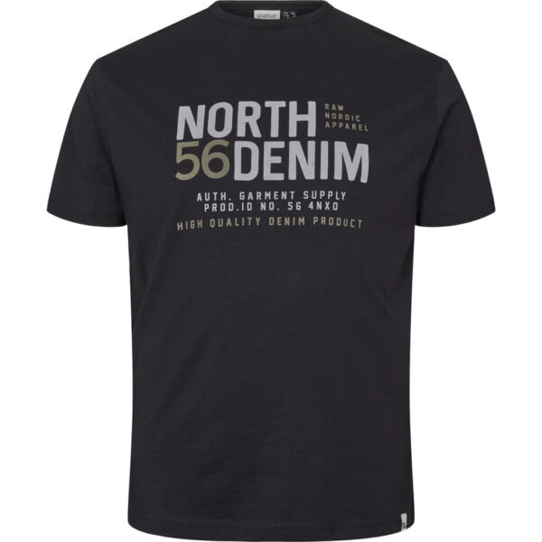 North 56denim t-shirt med print Sort