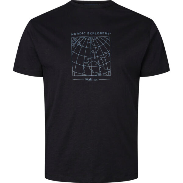 North 56°4 printet t-shirt Sort TALL Globus