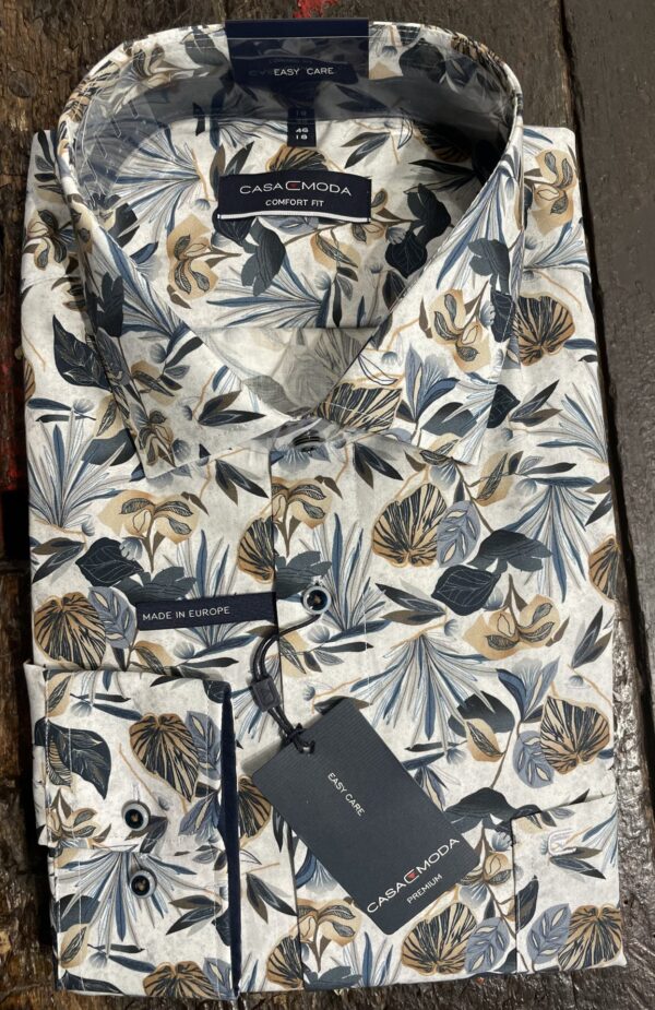 Casa Moda comfort fit skjorte printet blad mønster
