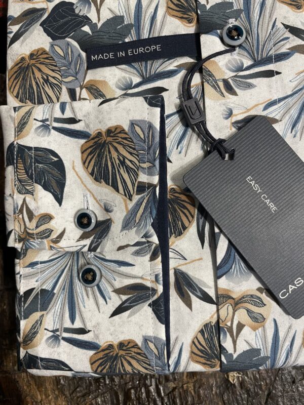 Casa Moda comfort fit skjorte printet blad mønster - Billede 4