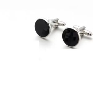 Hos Birger Hemd Manschettenknöpfe silber schwarz