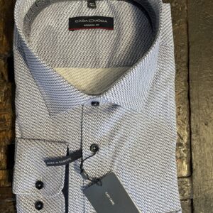 Casa Moda lang ærmet skjorte modern fit små mønster blå