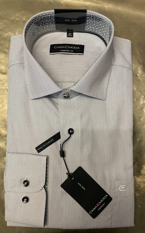 Casa Moda skjorte comfort fit stribet lys blå