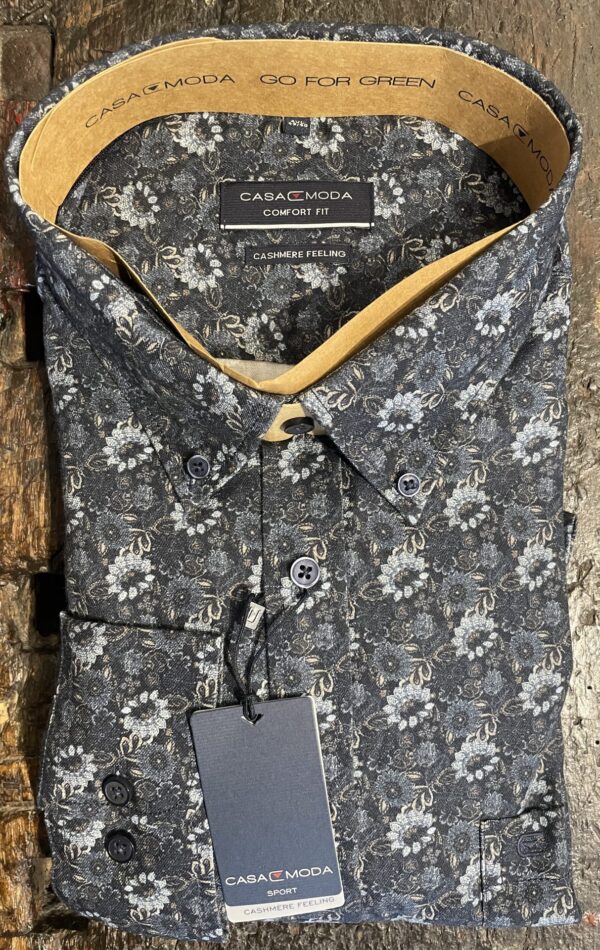 Casa Moda “cashmere feeling” stor blomstret blå