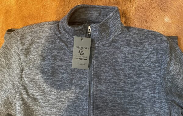Finesmekker tynd fleece med gennemgående lynlås to lommer meleret blå – Bild 3