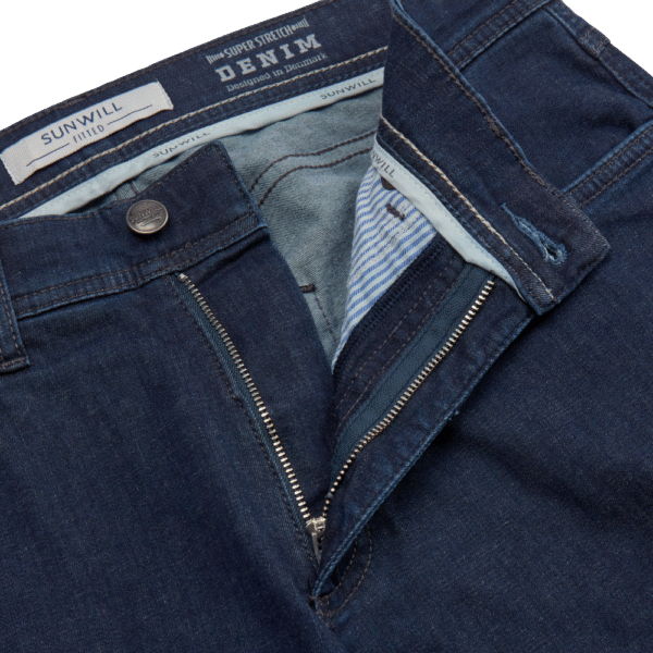 Sunwill fitted stretch jeans Dark Blå – Bild 5