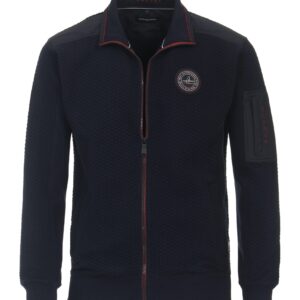 Casa moda sweat jakke med fede detaljer og bryst lomme marine blå