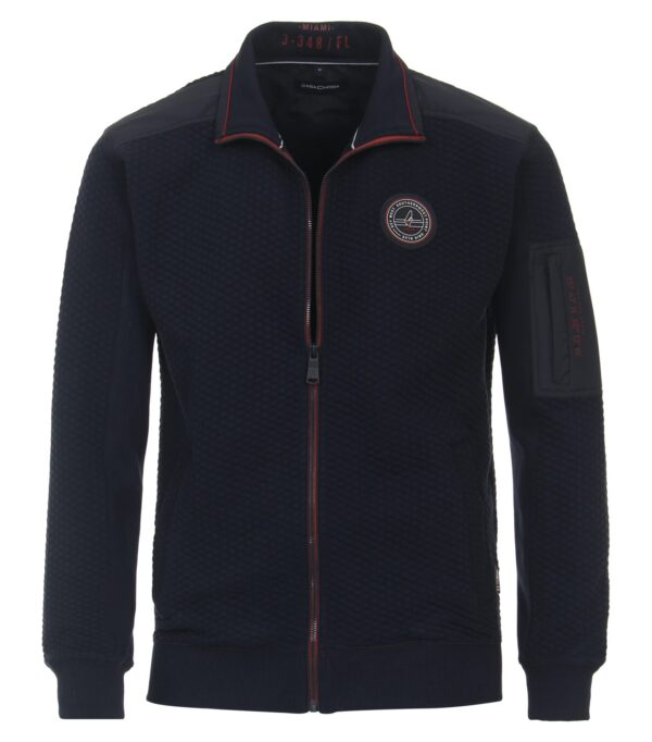 Casa moda sweat jakke med fede detaljer og bryst lomme marine blå