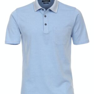 Casa Moda easy care polo med lomme lys blå