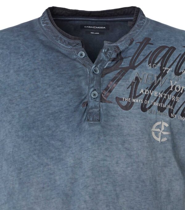 Casa Moda t-shirt med tryk og knapper sky blå - Billede 3