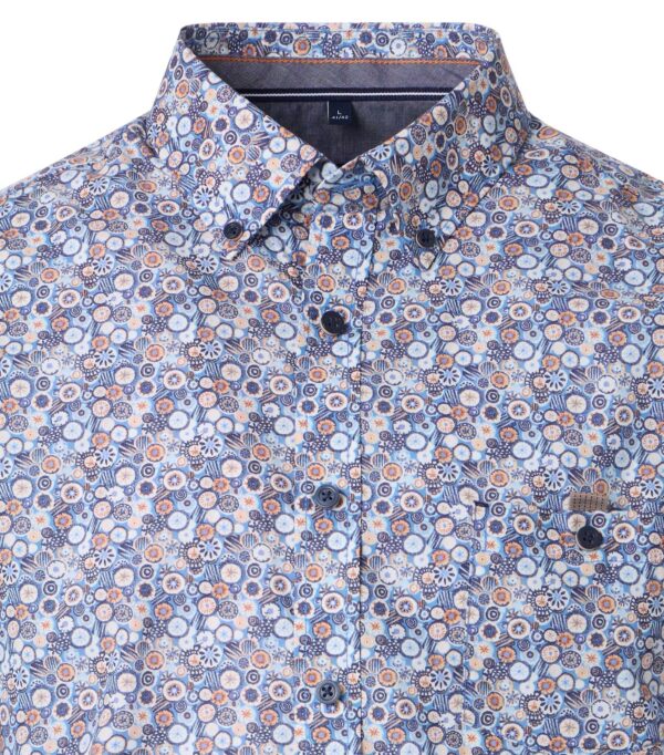 Casa Moda casual fit skjorte kort ærmer med sommer mønster blå - Billede 2